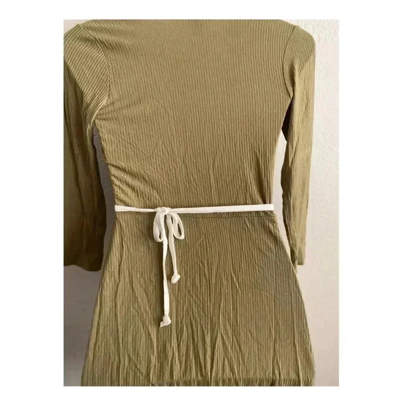 🆕Forever21  Olive& White Color Block Wrap Dress S🆕 - Picture 6 of 11